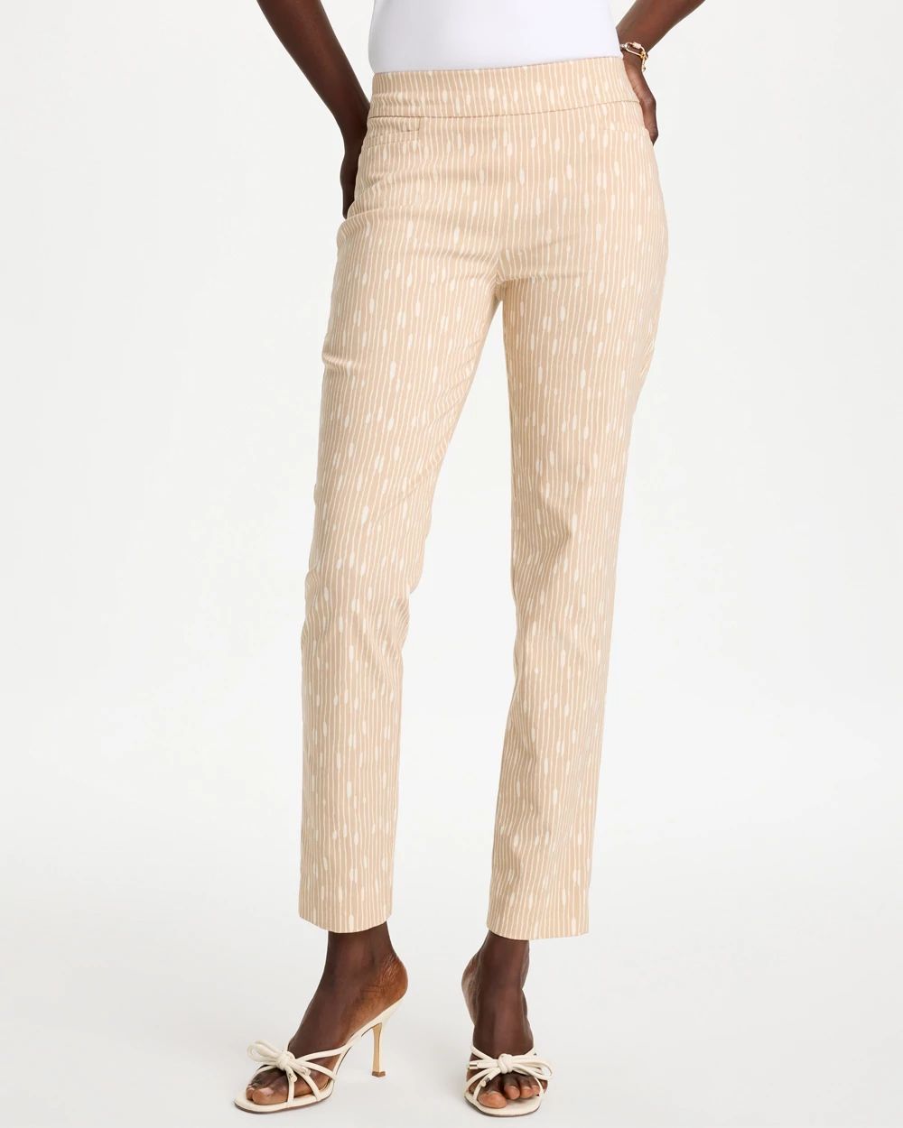 Striped Brigitte™ Slim Pull-On Ankle Pants