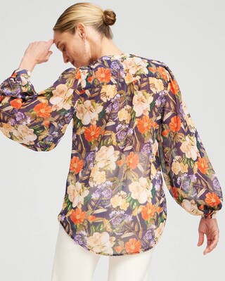 Floral Trapunto Blouse