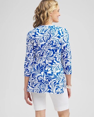 Scrolls Henley Side Slit Tunic