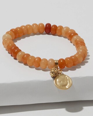 Agate Orange Stretch Bracelet