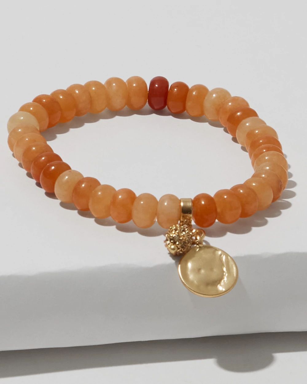 Agate Orange Stretch Bracelet