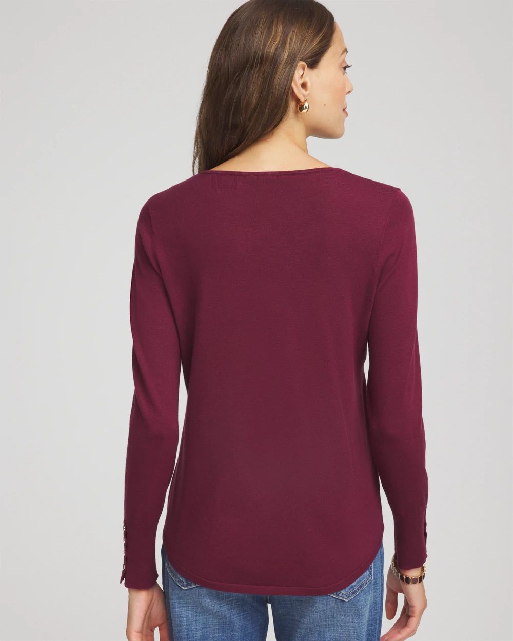 Ella V-Neck Pullover Sweater click to view larger image.
