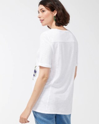 Leaf Print Seamed Slub Tee