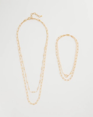 Sea Foam Multi-Strand Convertible Necklace click to view larger image.