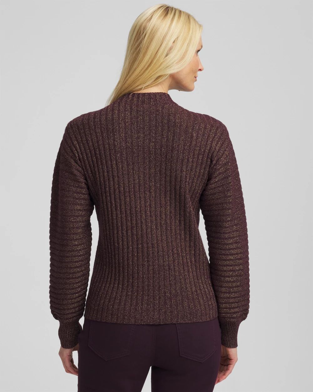 Metallic Ribbed Pullover click to view larger image.