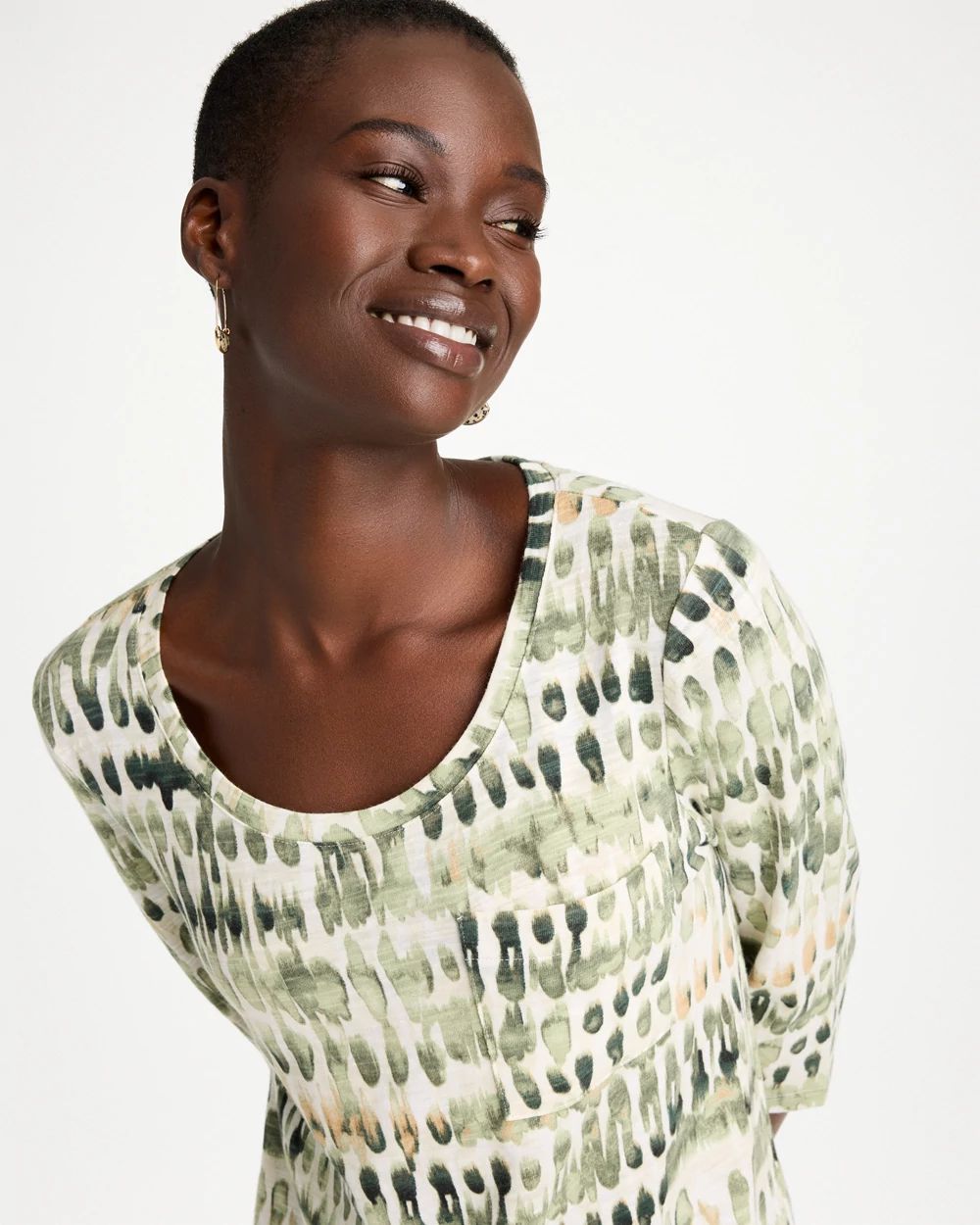 Printed Cotton Slub Tee click to view larger image.