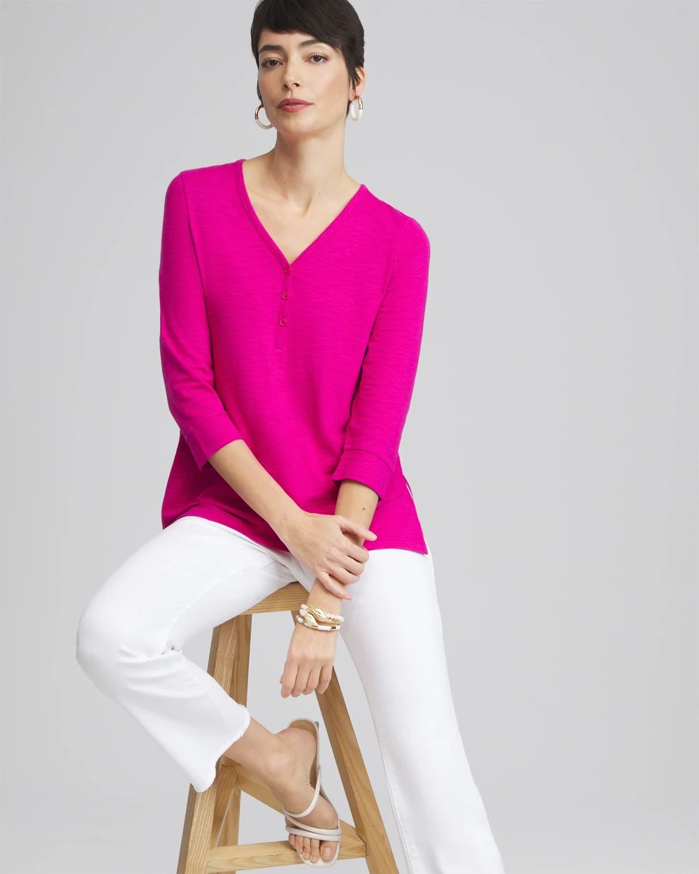 Henley Side Slit Tunic