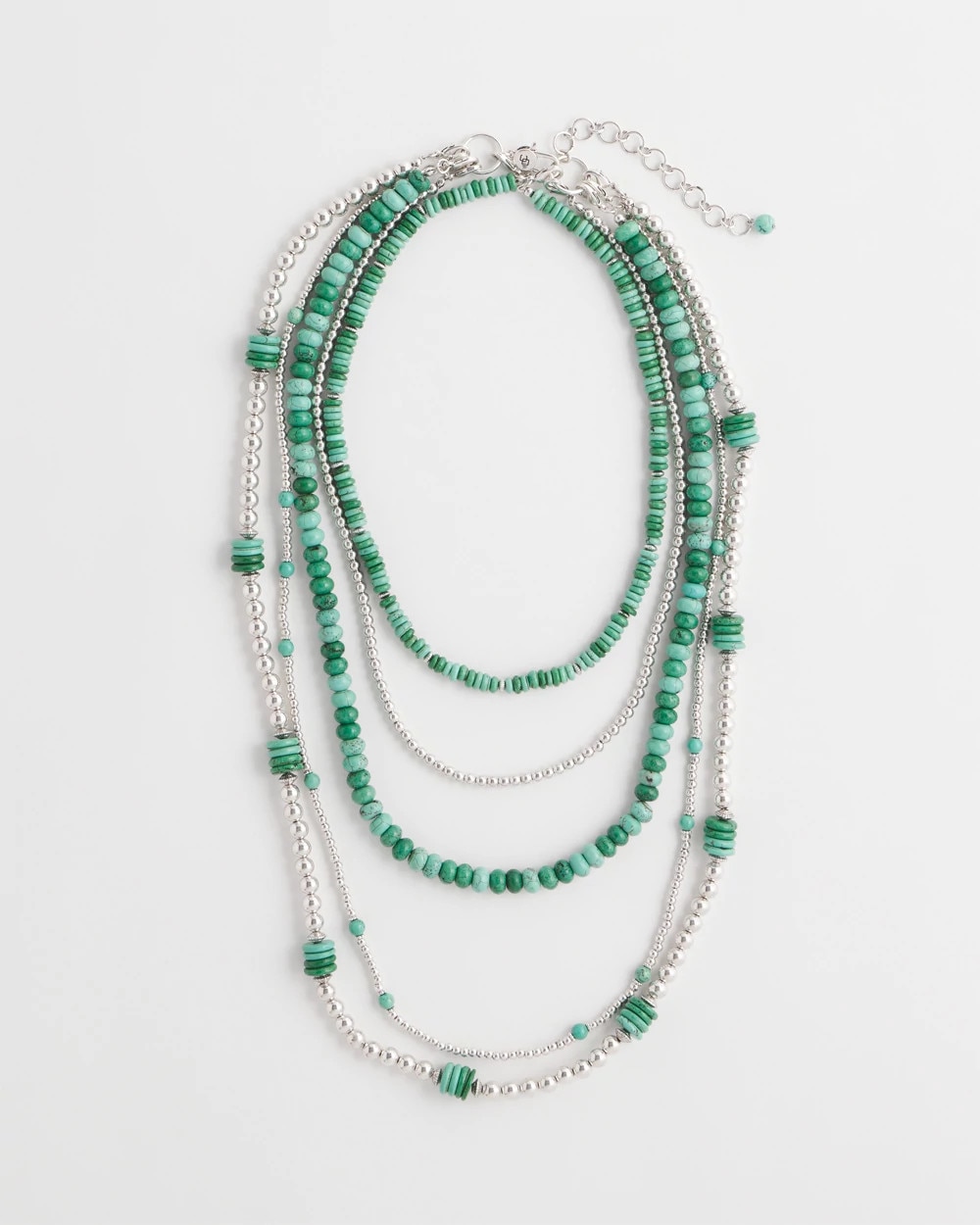 Chico's Originals Long Turquoise Stone Convertible Necklace