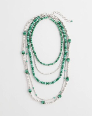 Chico's Originals Long Turquoise Stone Convertible Necklace