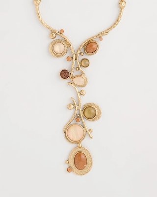 Chico's Originals Neutral Linear Swirl Necklace click to view larger image.