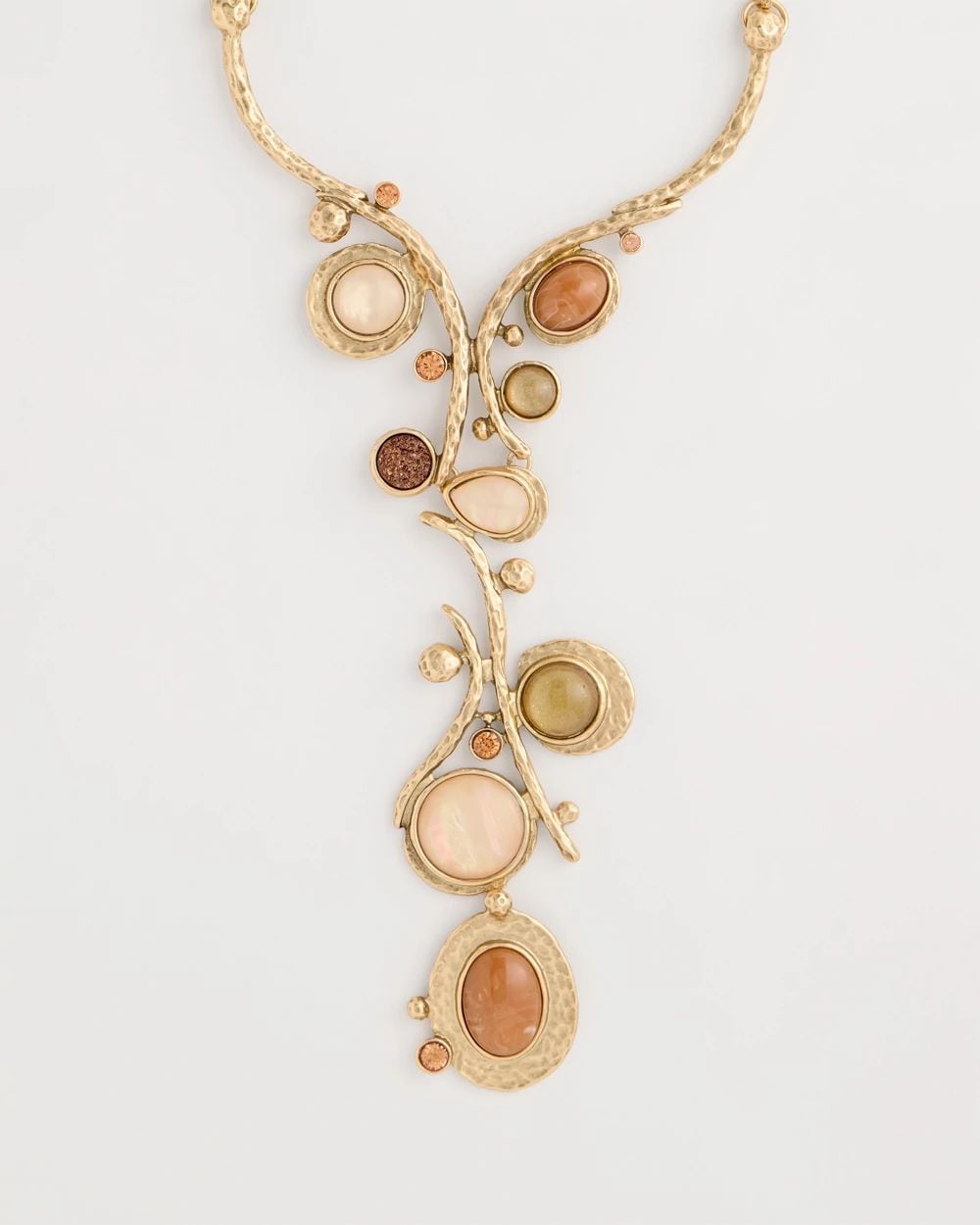 Chico's Originals Neutral Linear Swirl Necklace