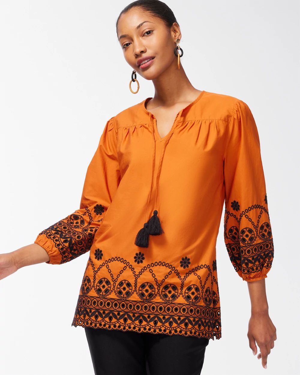 Cutwork Eyelet Blouse