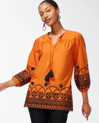 Cutwork Eyelet Blouse