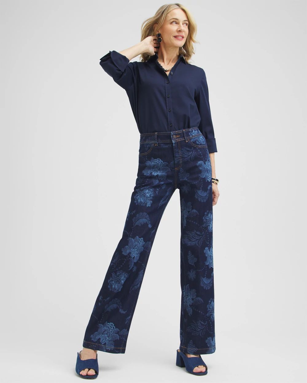 Petite Floral Laser Print Trouser Jeans