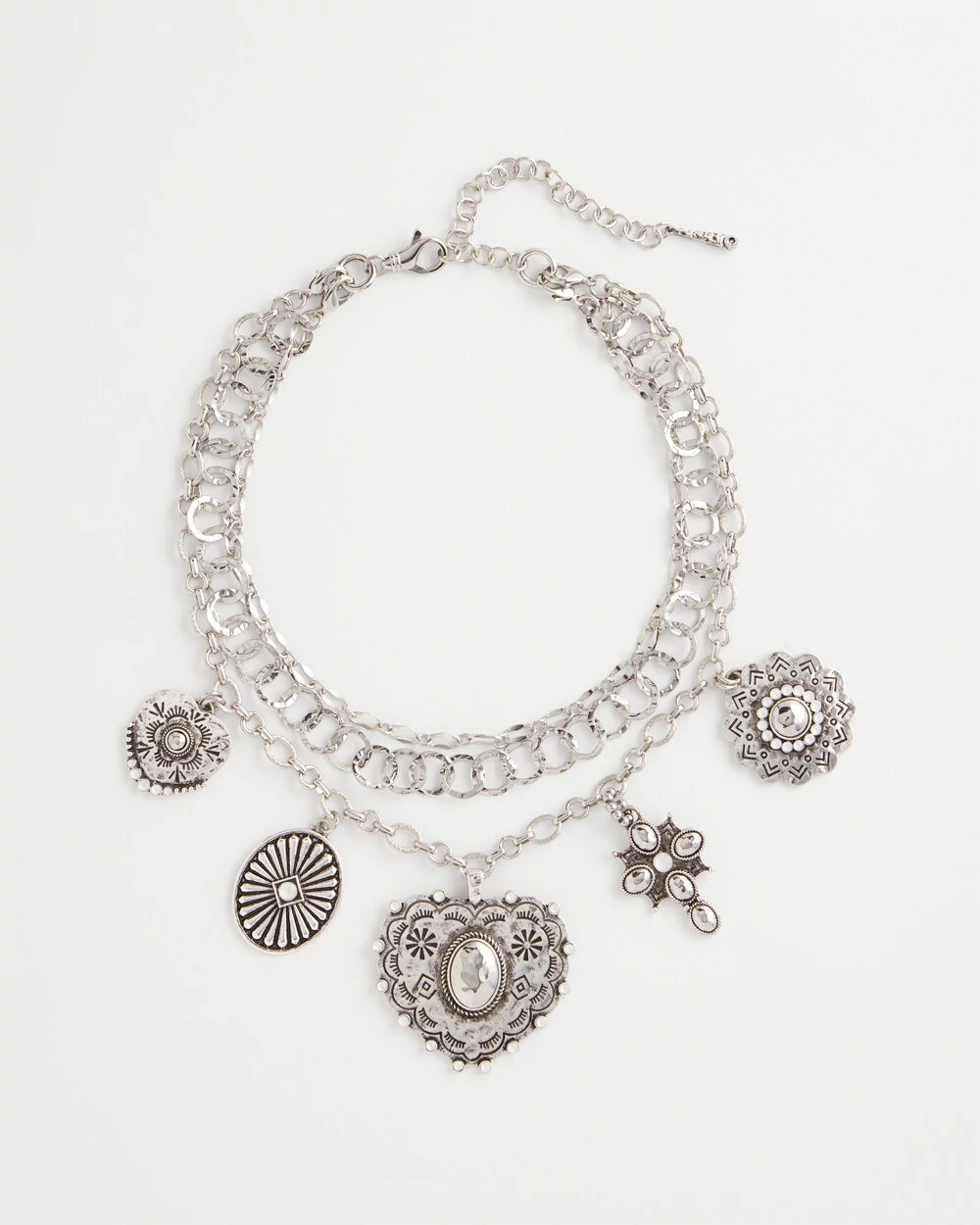 Convertible Medallion-Charm Collar Necklace