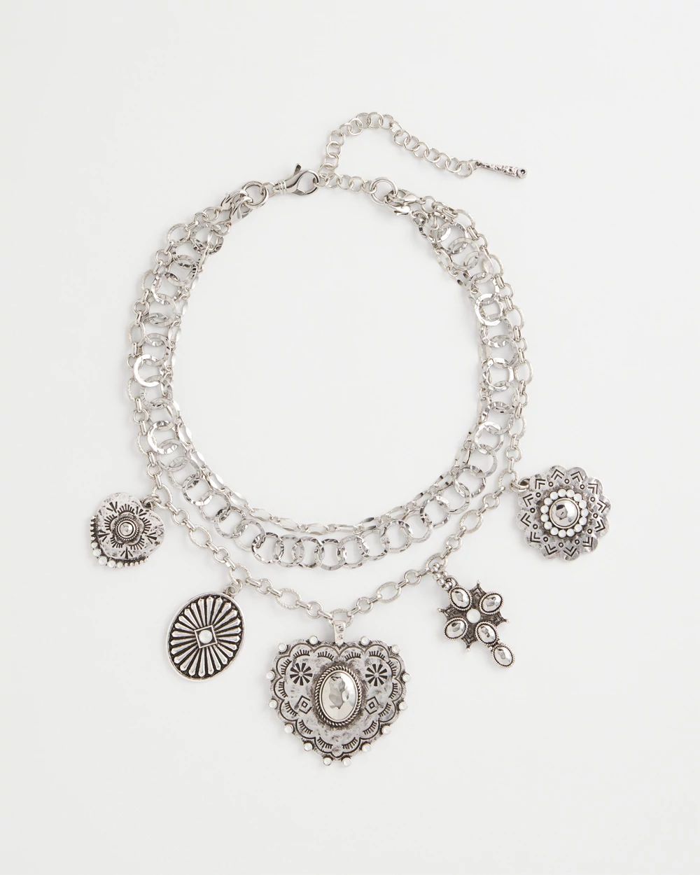 Convertible Medallion-Charm Collar Necklace