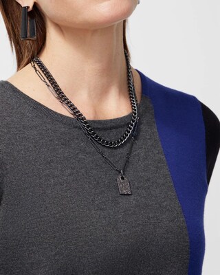 Blue Beads Short Necklace