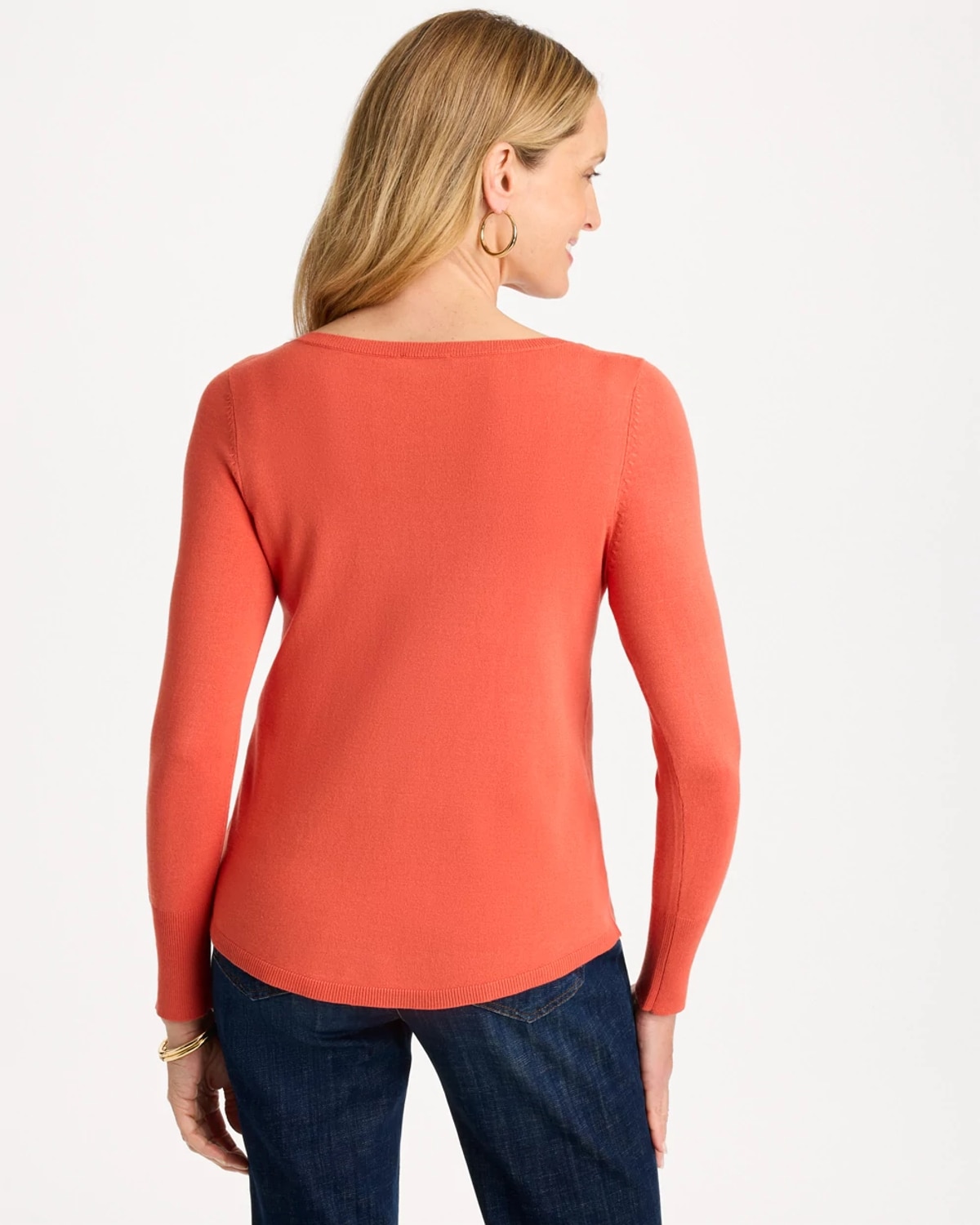 Chico's Ella Bateau Pullover Sweater In Copper Flame In Copper Flame