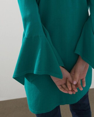 Spun Rayon Flare Sleeve Cardigan