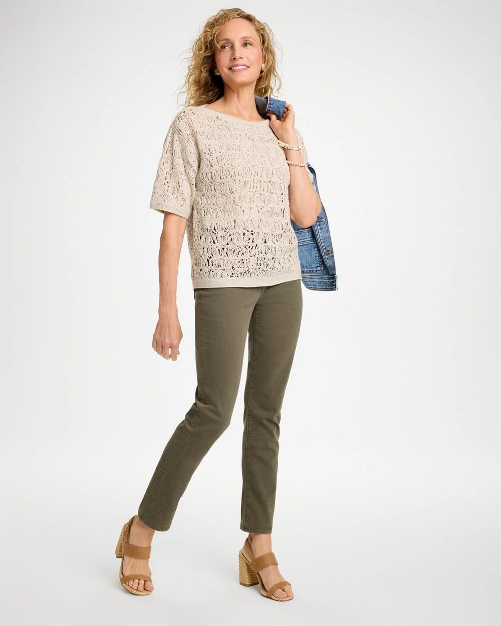 Cotton-Blend Dolman Pullover Sweater click to view larger image.