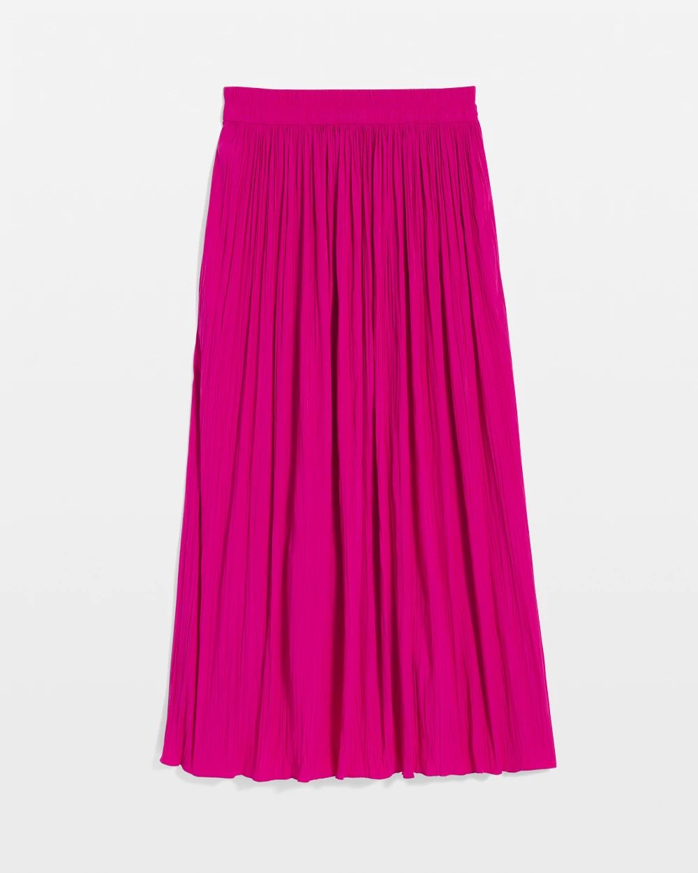Pull-on Pleated Maxi Skirt