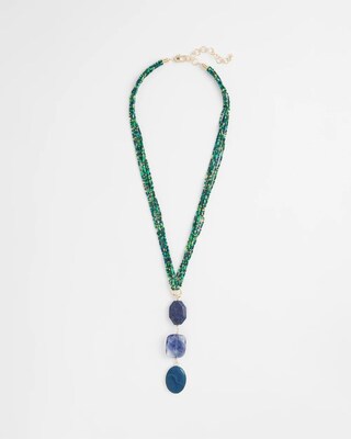 Agate Lapis Lazuli Pendant Necklace click to view larger image.
