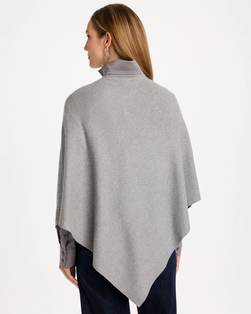 Embellished Sweater Poncho click to view larger image.