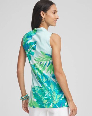 Tropical Pima Sleeveless V-Neck Tunic click to view larger image.