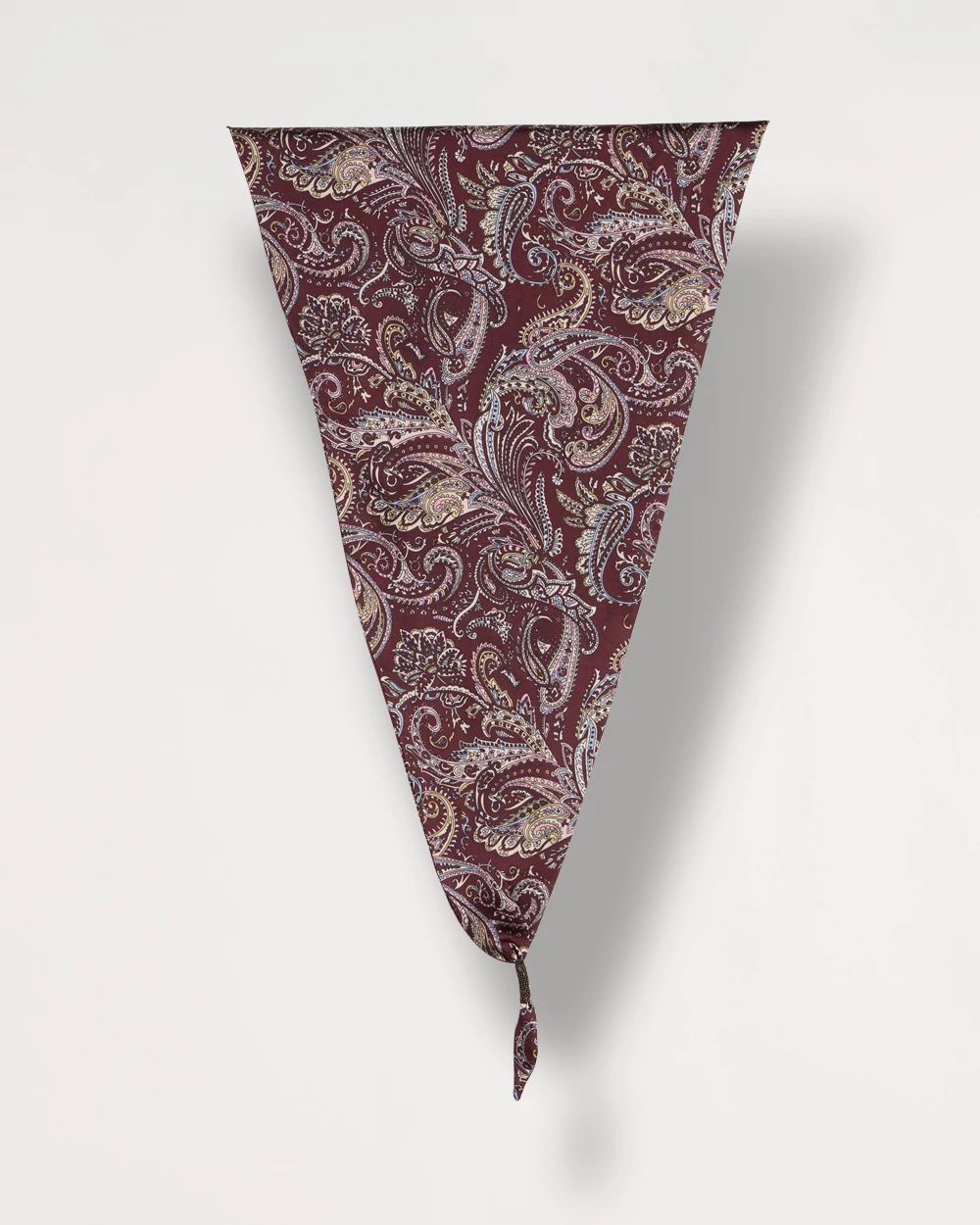 Satin Triangle Beaded-Tassel Scarf click to view larger image.