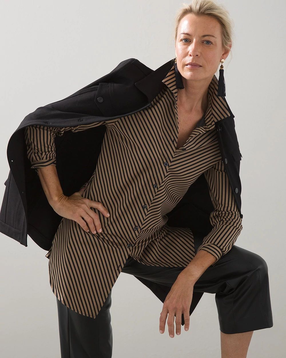 No Iron Stretch Imperial Stripe Tunic