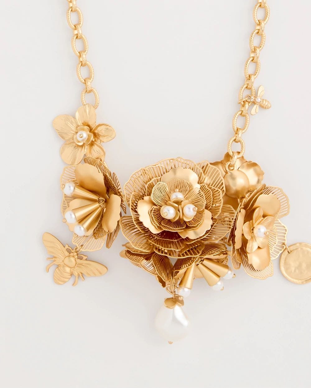 Chico’s Originals Filigree Flower Bib Necklace