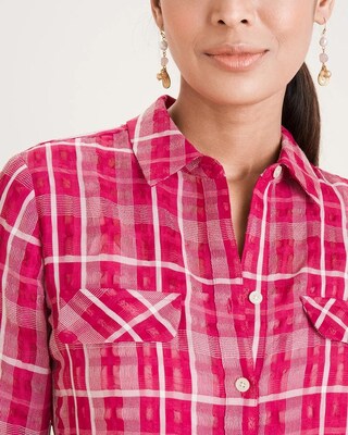 Seersucker Plaid Easy Shirt