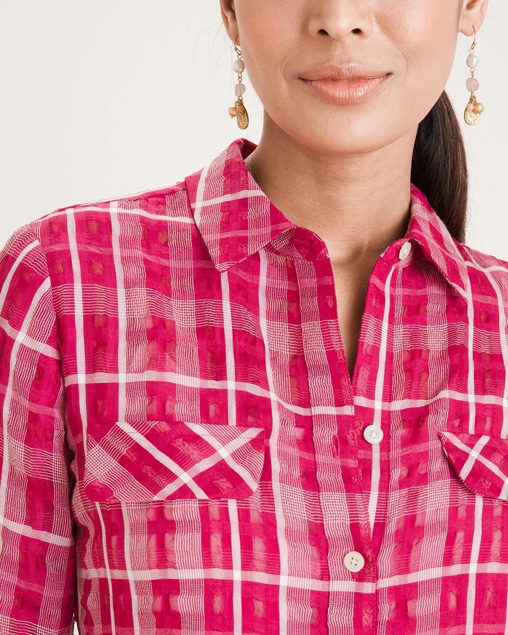 Seersucker Plaid Easy Shirt
