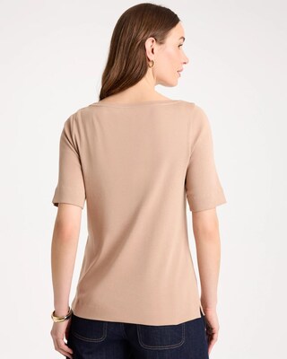 Novelty Pima Elbow Sleeve Tee click to view larger image.