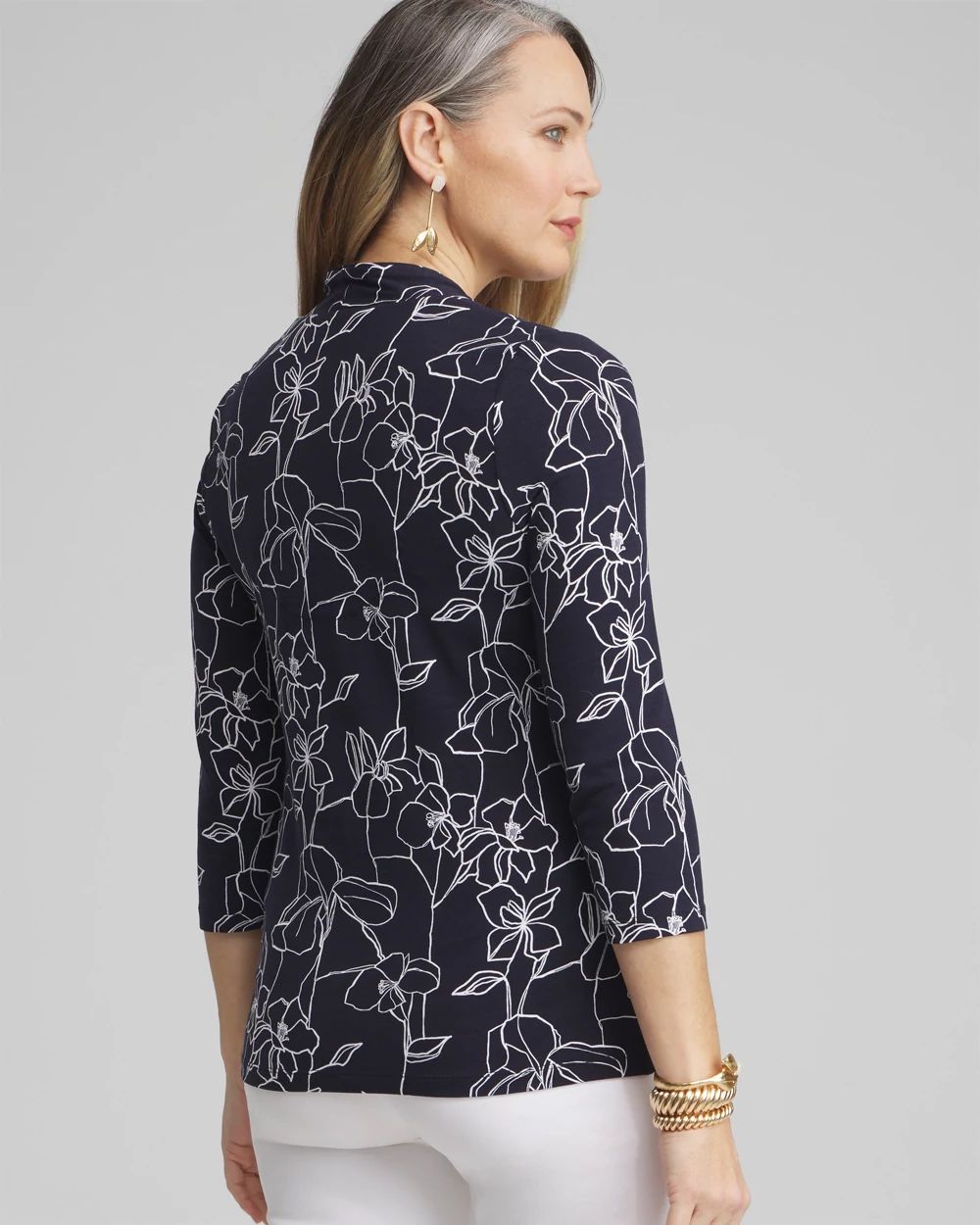 Touch of Cool™ Floral 3/4 Sleeve Tee