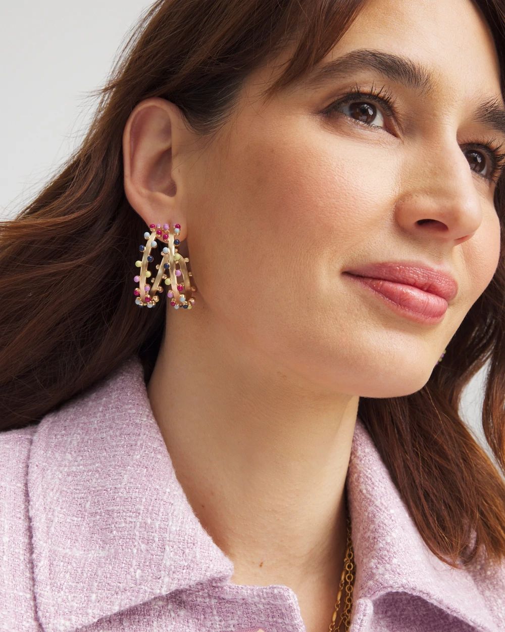No Droop® Pink Multi Hoop Earrings