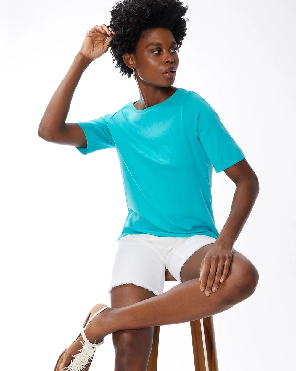 Pima Elbow Sleeve Tee