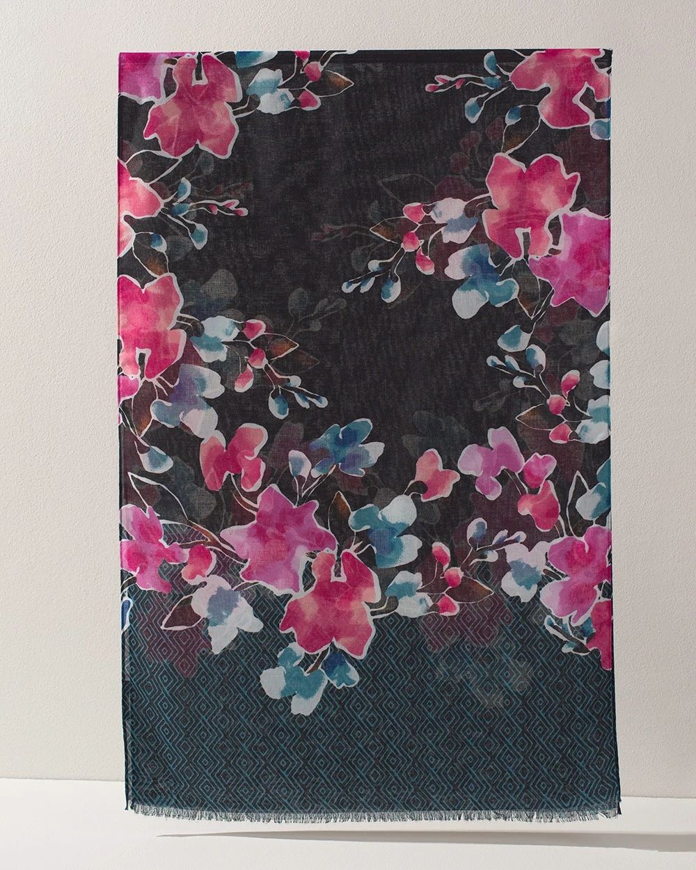 Floral Print Oblong Scarf