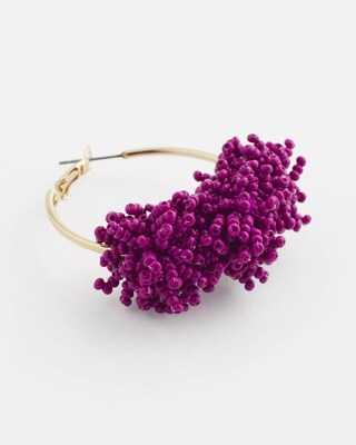 No Droop™ Violet Seed Bead Cluster Earrings