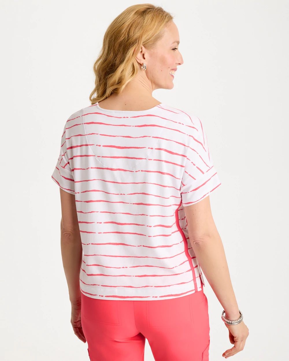 Zenergy® UPF Striped Dolman Tee click to view larger image.