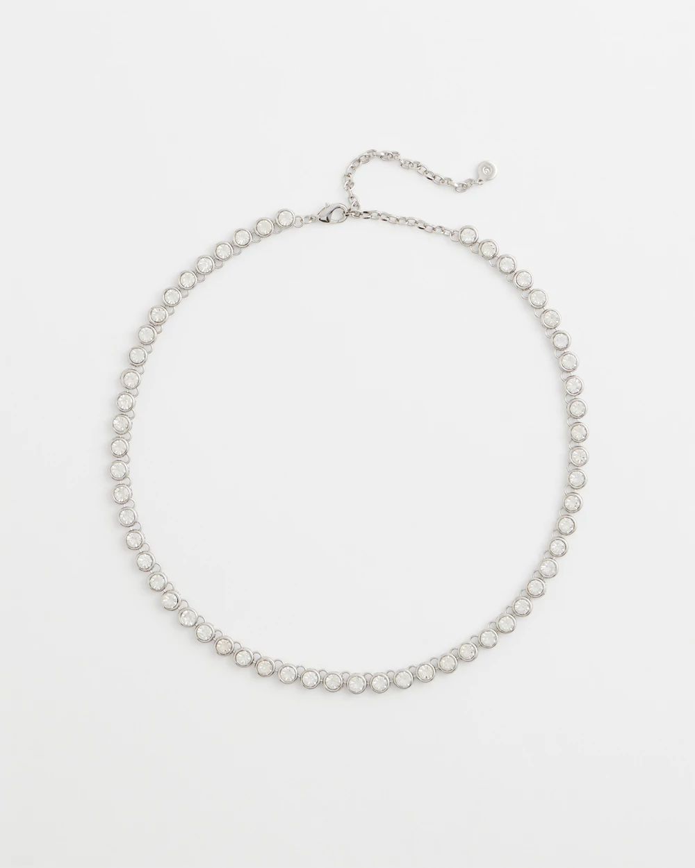Silvertone Tennis Necklace