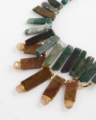 Moss Agate Statement Necklace click to view larger image.