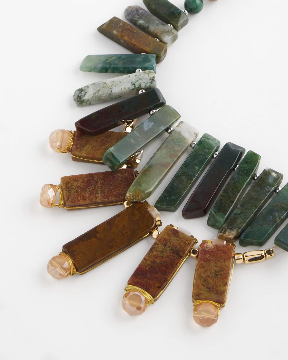 Moss Agate Statement Necklace
