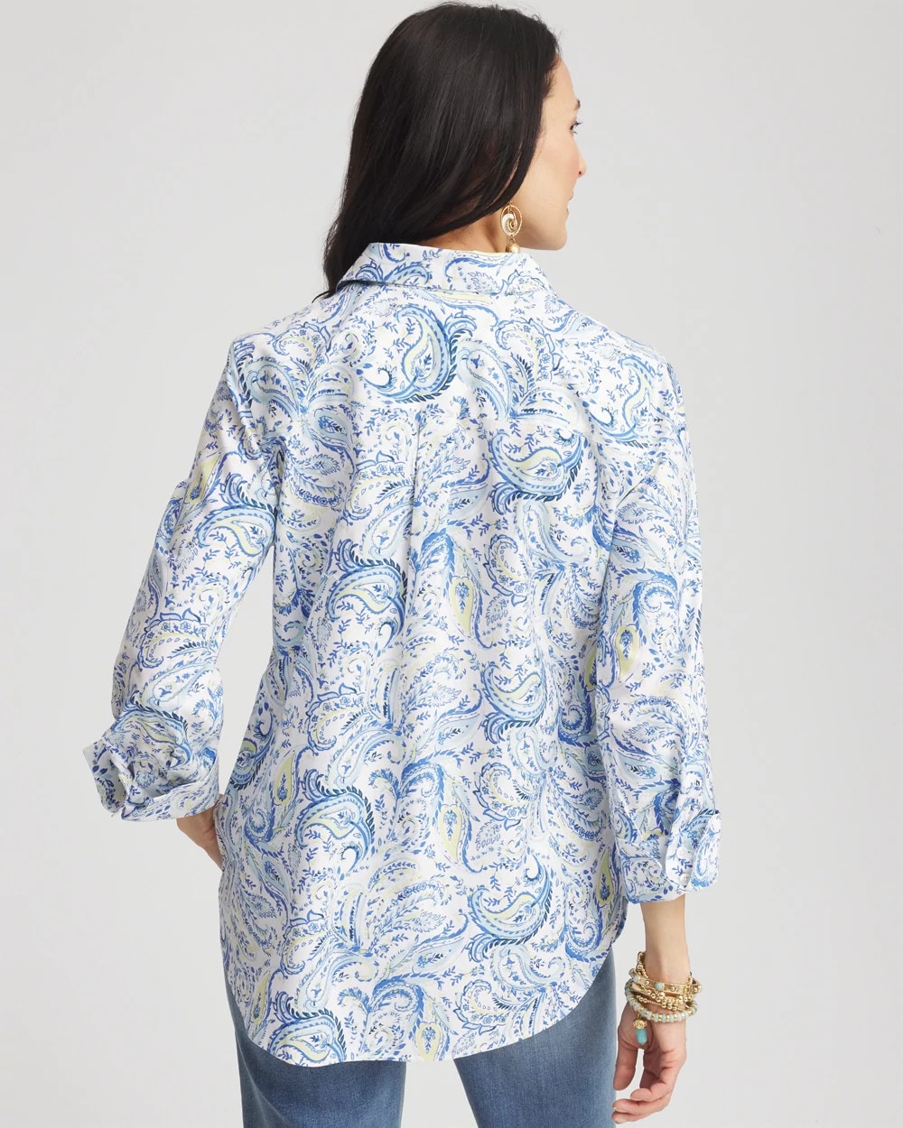 No Iron™ Paisley Print Stretch Shirt
