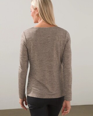 Shimmery Cowl Neck Tee