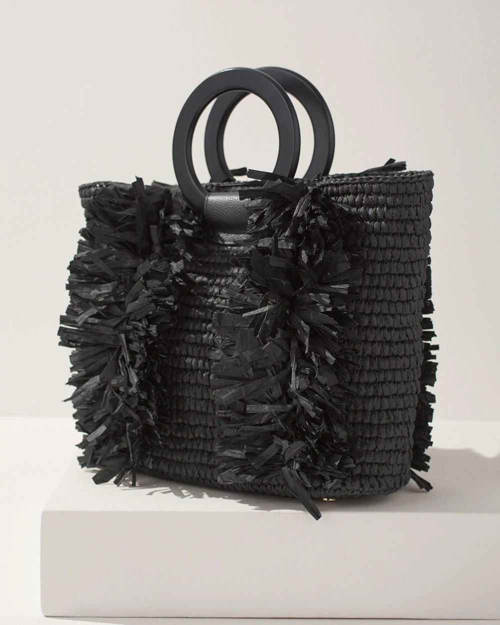 Black Raffia Tote