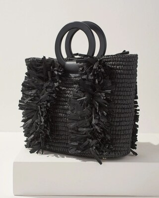 Black Raffia Tote