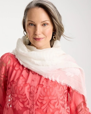 Textured Palms Oblong Scarf click to view larger image.