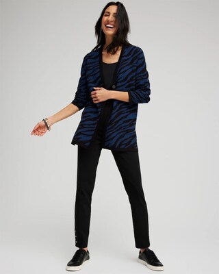 Double Knit Zebra Print Cardigan click to view larger image.