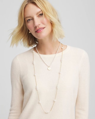 Convertible Faux Pearl Necklace click to view larger image.